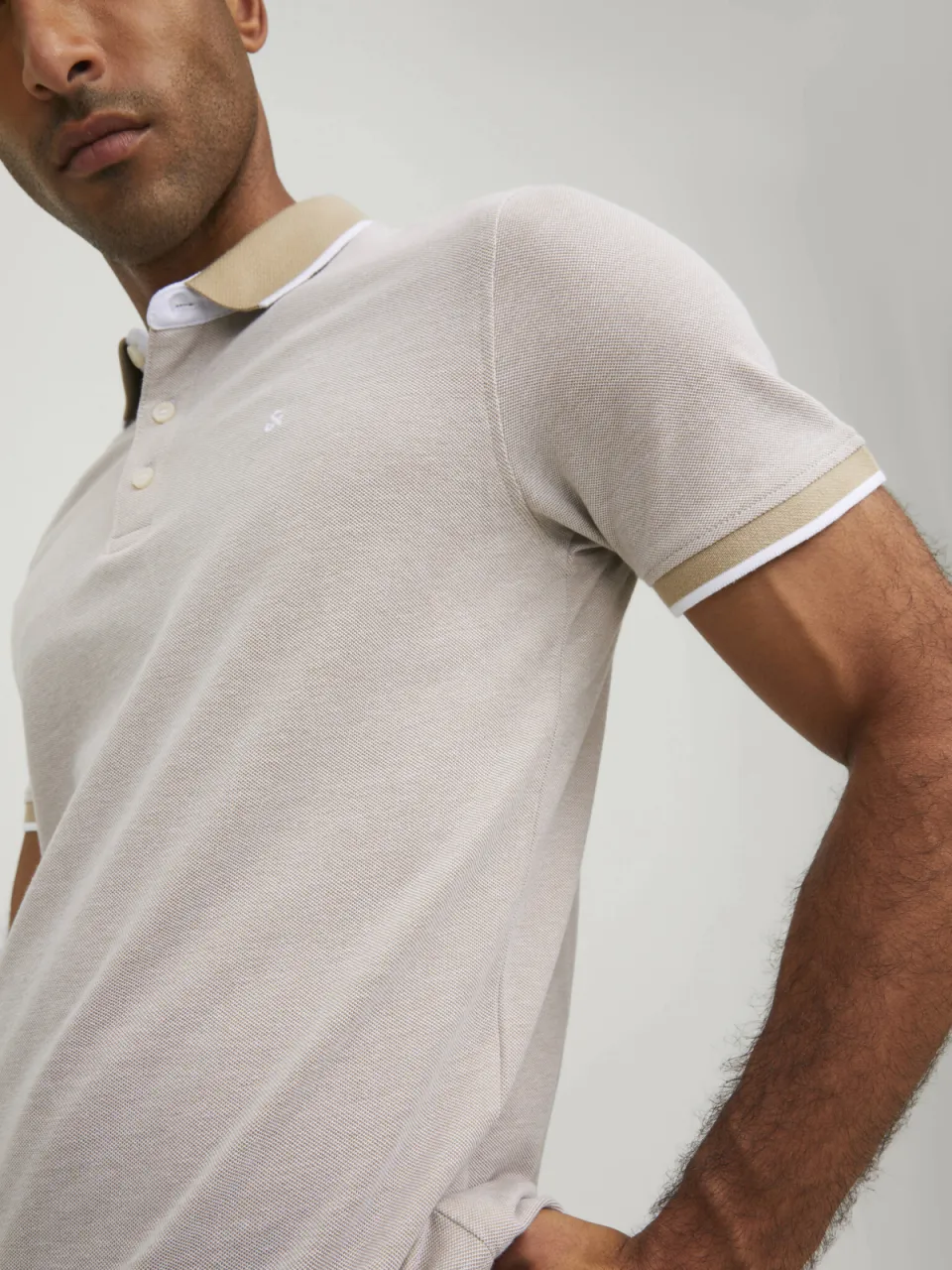 Jack & Jones ESSENTIALS slim fit polo JJEPAULOS beige, foto 6
