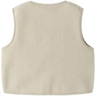NAME IT KIDS rechtvallend teddy gilet - beige Effen, foto 2