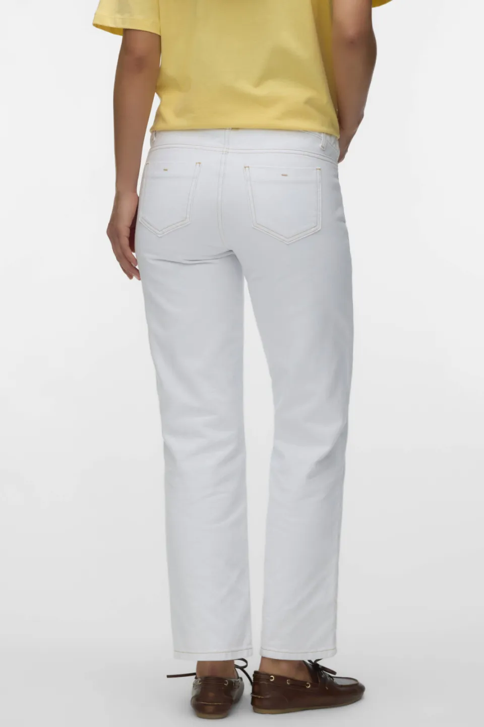 Mamalicious MLOLLI high waist zwangerschaps straight leg jeans wit, foto 3