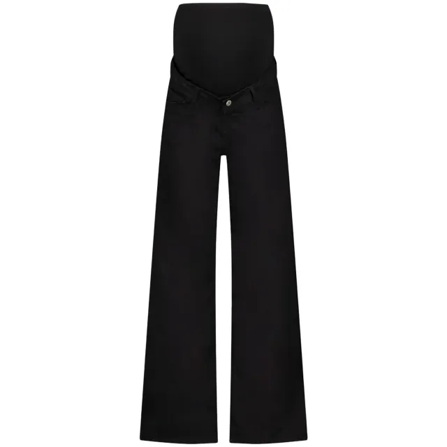 LOVE2WAIT Julia zwangerschaps wide leg jeans - zwart, foto 2