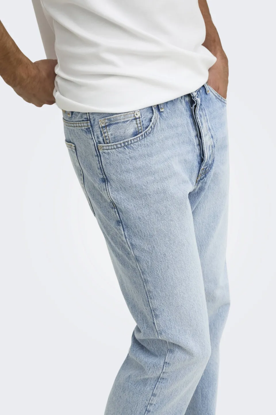 Only & Sons straight leg jeans ONSEDGE light blue denim, foto 6
