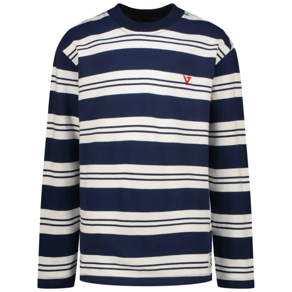 Vingino gestreepte longsleeve donkerblauw/wit, foto 2
