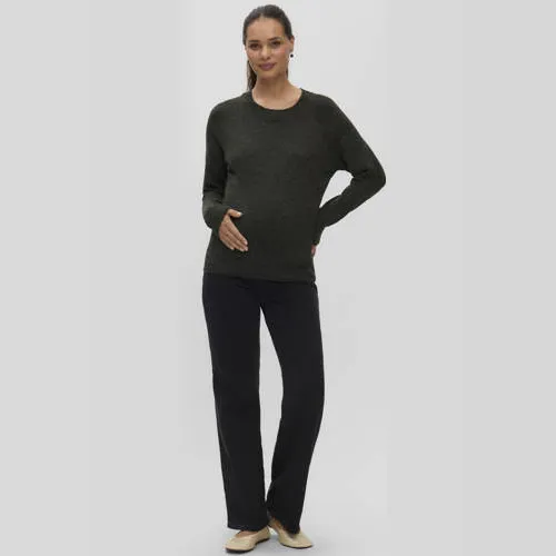 Vero Moda MATERNITY zwangerschaps trui gebreid donkergroen, foto 3