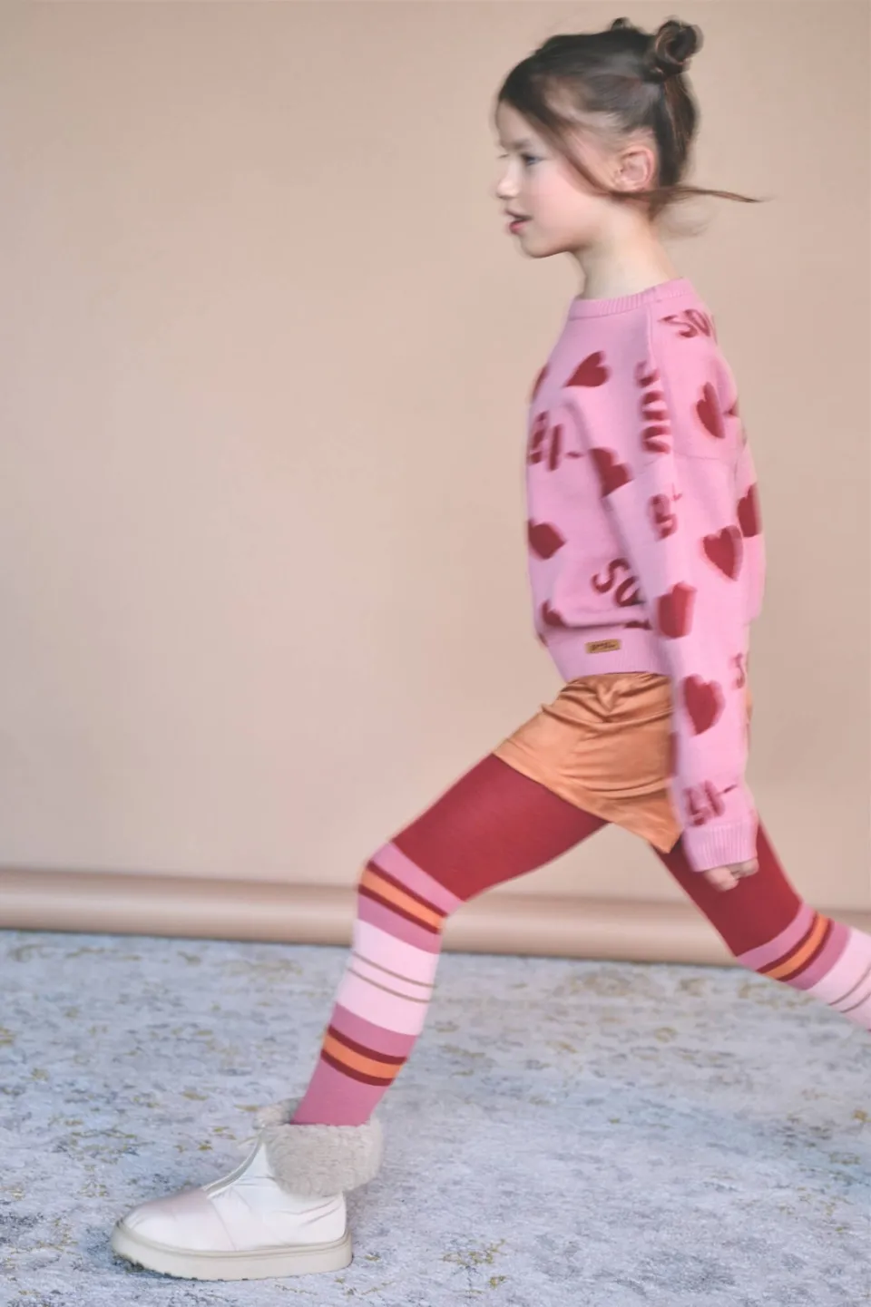 Nono gebreide trui met hartjes - roze/rood, foto 4