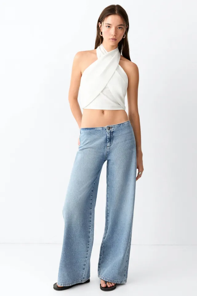 Mango TEEN wide leg jeans - lichtblauw Light blue denim