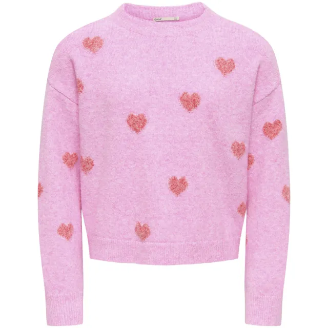 Only KIDS ONLY GIRL gebreide trui met hartjes - roze