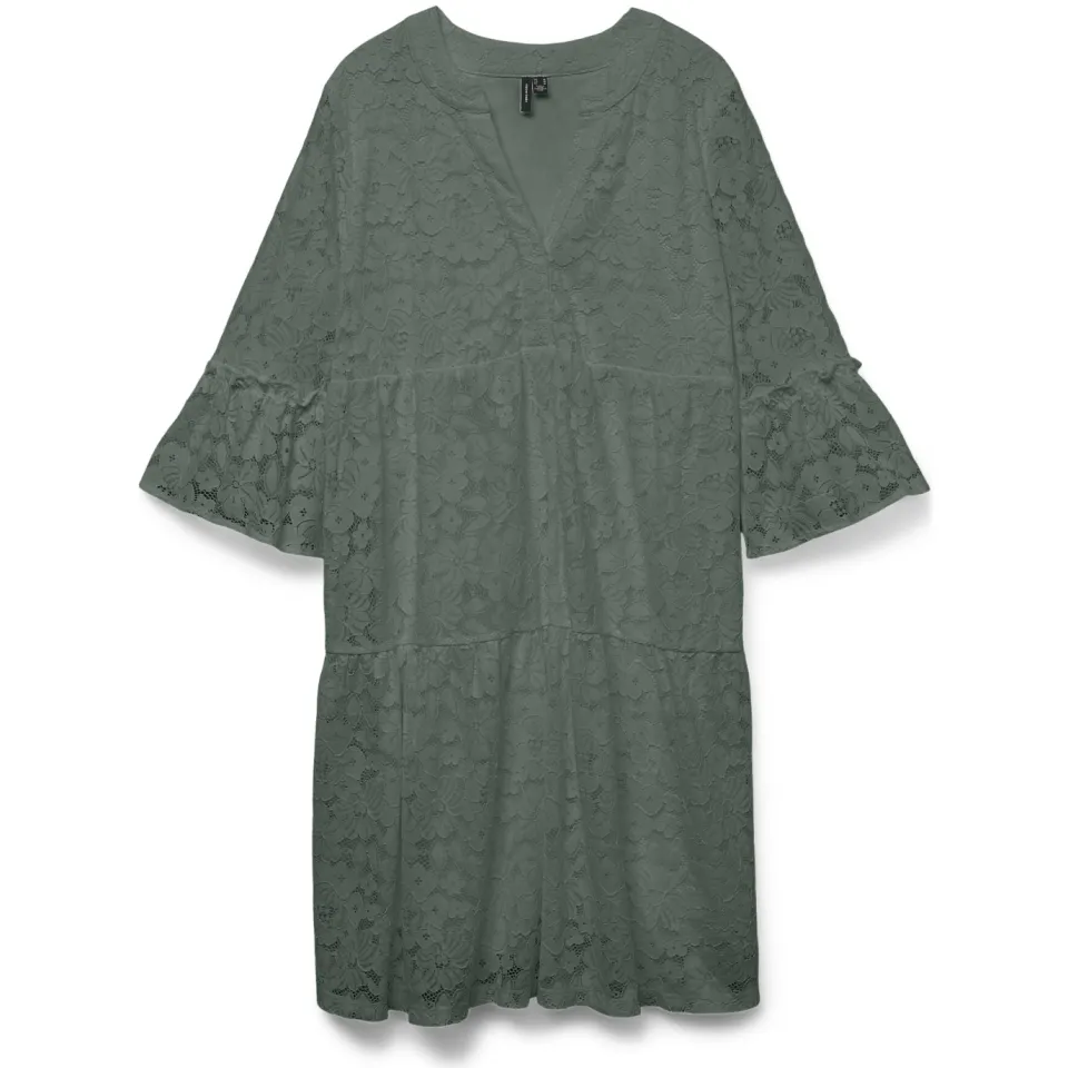 Vero Moda VMHONEY kanten jurk groen, foto 3