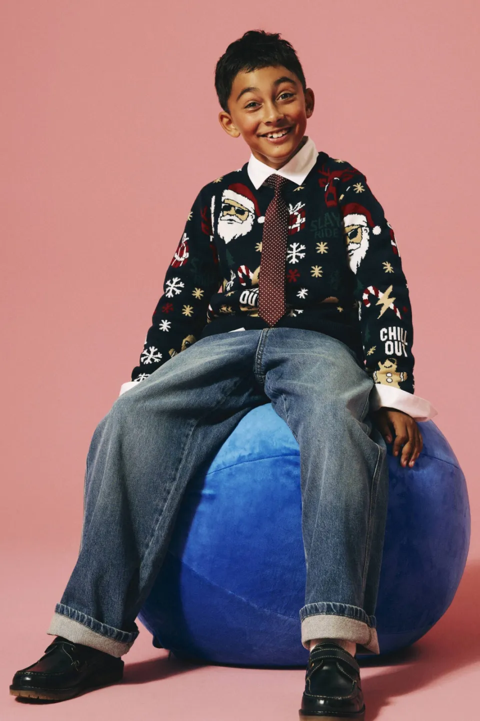 NAME IT KIDS kersttrui met print - donkerblauw, foto 3