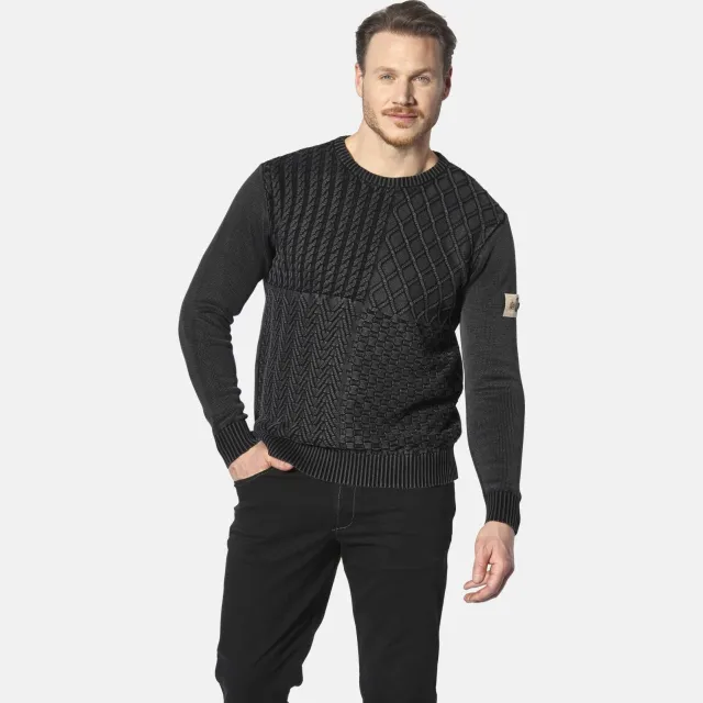 Jan Vanderstorm +FIT Collectie trui RABBE gebreid zwart