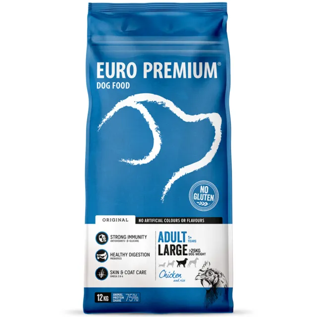 Euro Premium Adult Large hondenvoer kip & rijst 12 kg