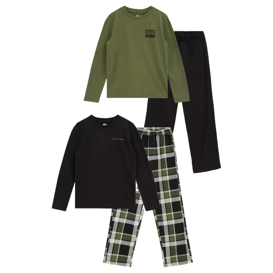 WE Fashion geruite pyjama olijfgroen zwart, foto 2