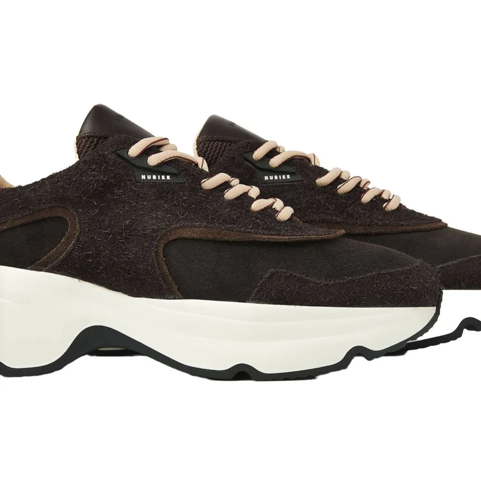 Nubikk Ross Zay chunky leren sneakers donkerbruin bruin, foto 5