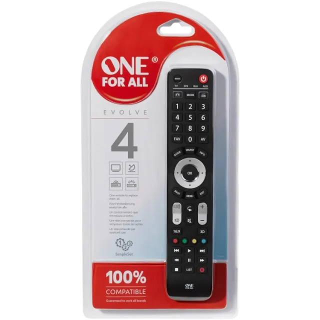 OneForAll URC7145 Evolve 4 afstandsbediening zwart