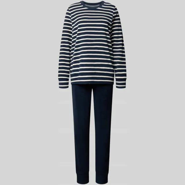 Schiesser Regular fit pyjama-set van katoenmix donkerblauw