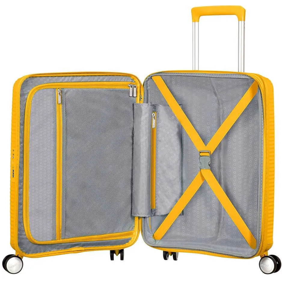 American Tourister Soundbox Spinner 55 reiskoffer geel, foto 3