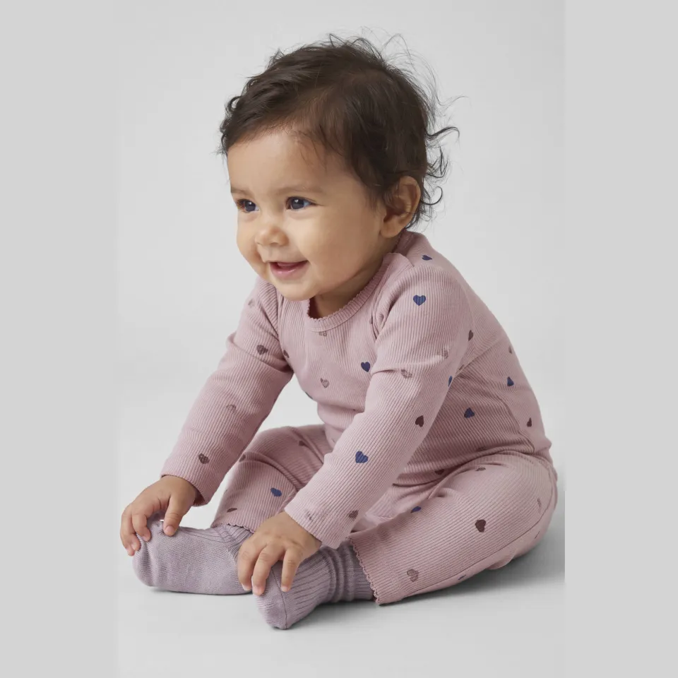NAME IT baby legging met hartjes lichtroze