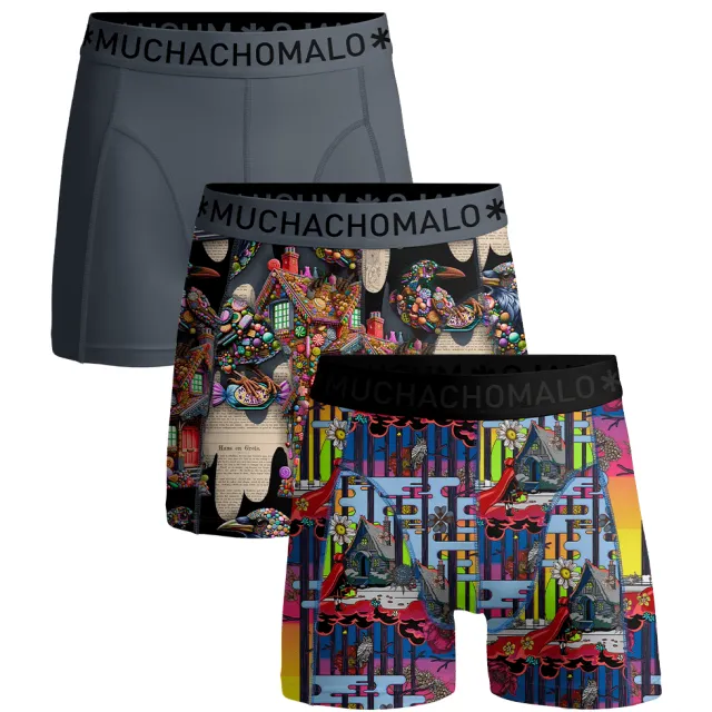 Muchachomalo Heren 3-pack Boxershorts Redridinghood Hansel Veelkleurig