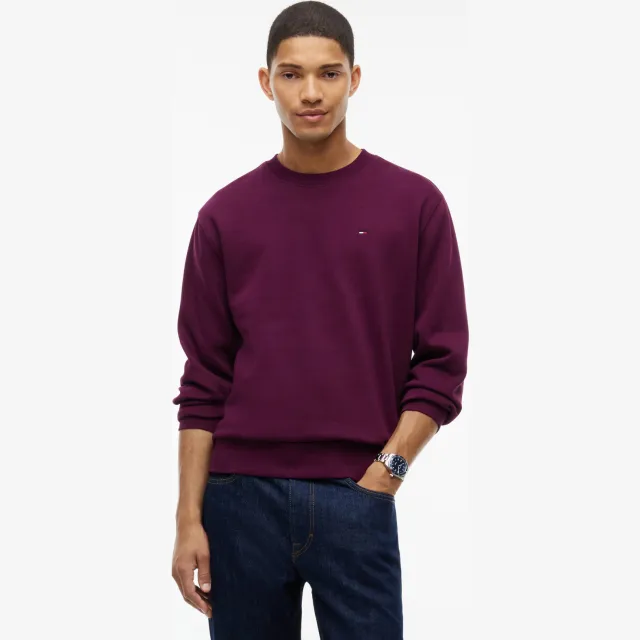 Tommy Jeans regular fit sweater met logo - calypso berry