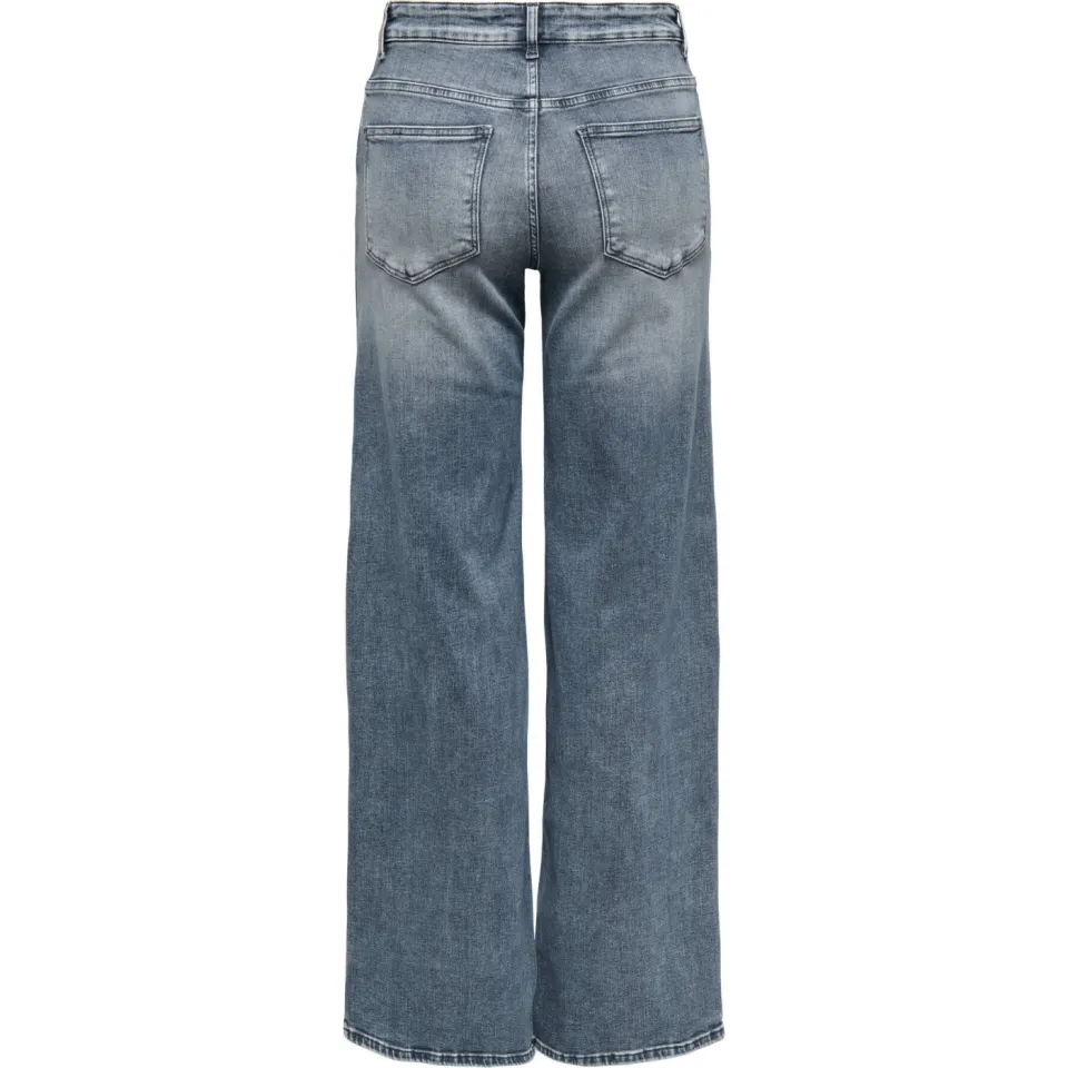 Only high waist wide leg jeans medium blue denim, foto 4