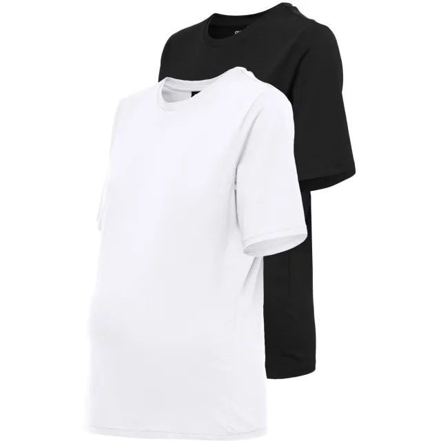 Only Maternity zwangerschaps T-shirt zwart en wit, foto 2