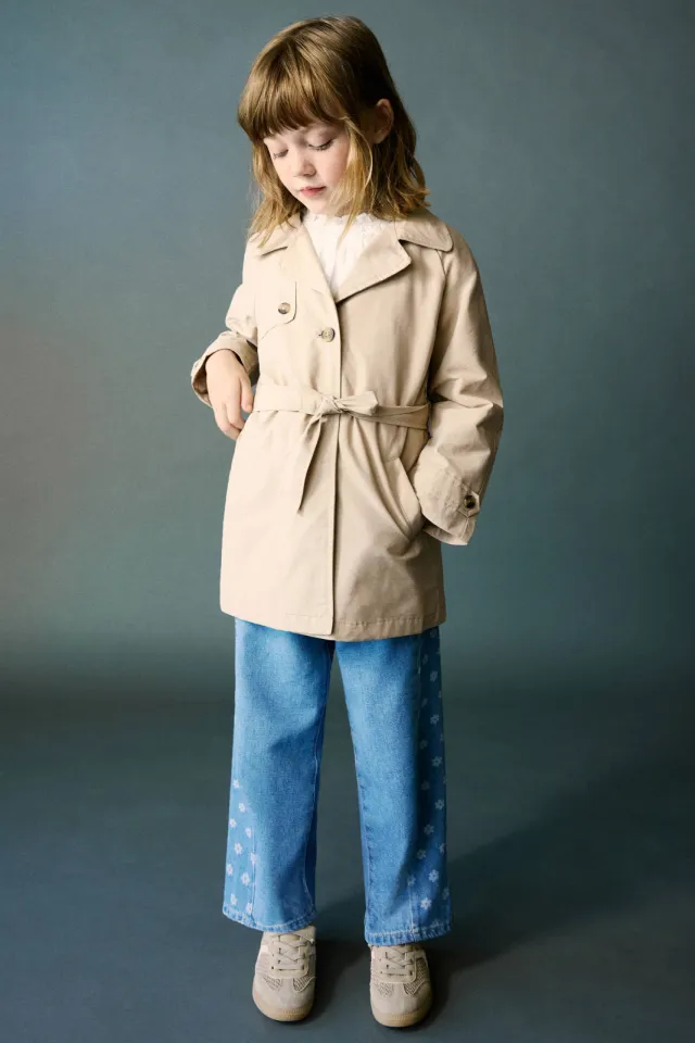 Mango katoenen trenchcoat beige