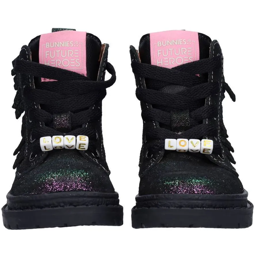 BunniesJR leren enkelboots - zwart/rosé, foto 3