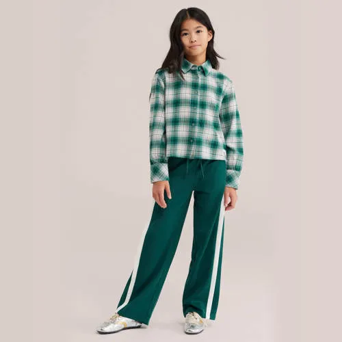 WE Fashion joggingbroek donkergroen/wit, foto 3