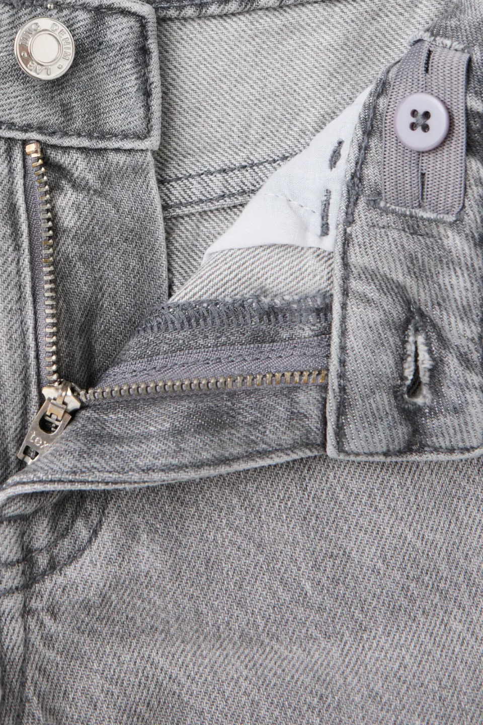 Mango Kids wide leg jeans met studs en sterren - changeant grijs, foto 4