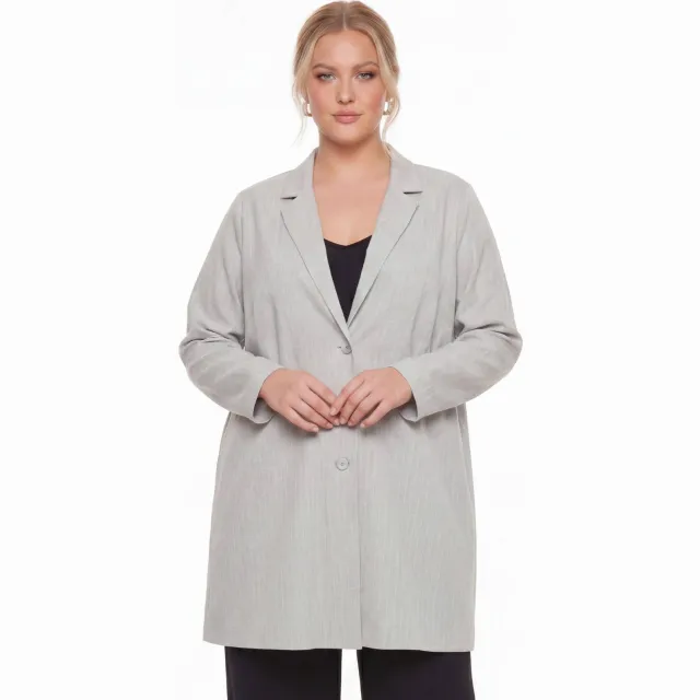 Yoek regular blazer Plus Size - grijs