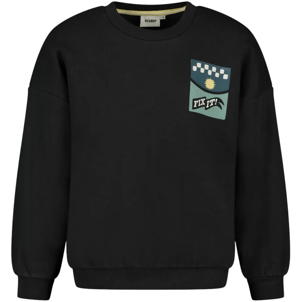 Sturdy oversized sweater met tekst - antraciet/wit, foto 3