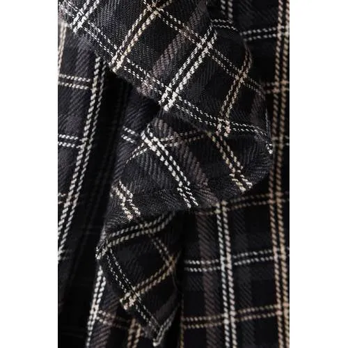 Mango Kids geruite blousetop met ruches zwart, foto 7