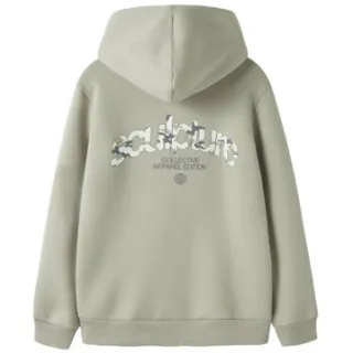 LMTD loose fit hoodie met backprint - beige, foto 3