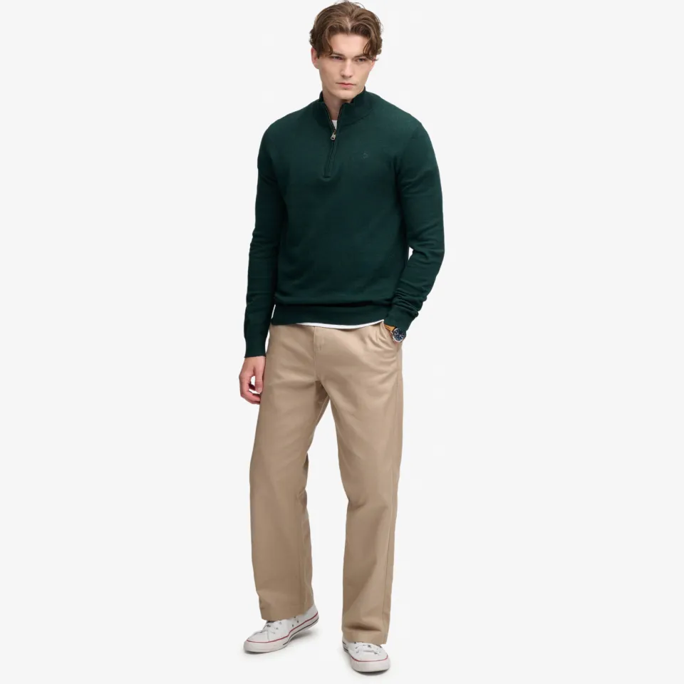 Superdry regular fit trui met wol - deep pine green, foto 3