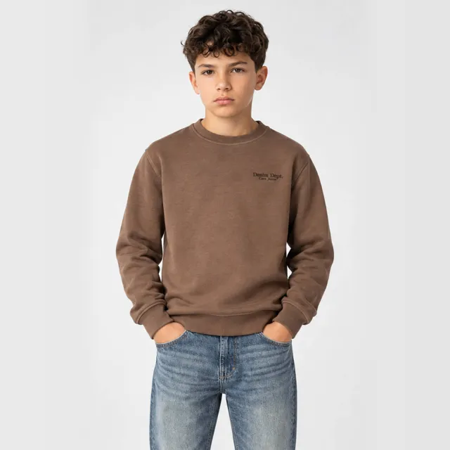 Cars rechtvallende sweater met backprint - taupe