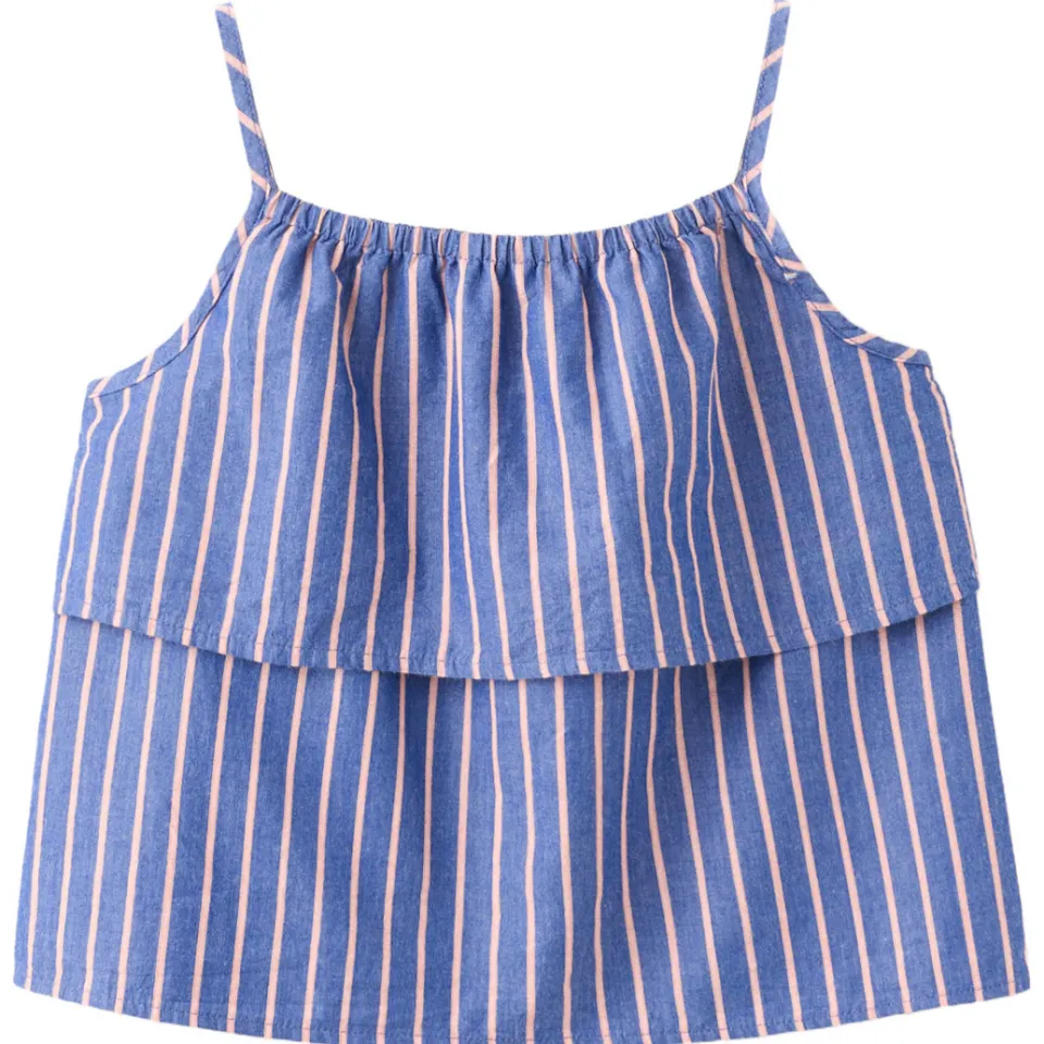 Mango Kids gestreepte mouwloze top blauw, foto 3