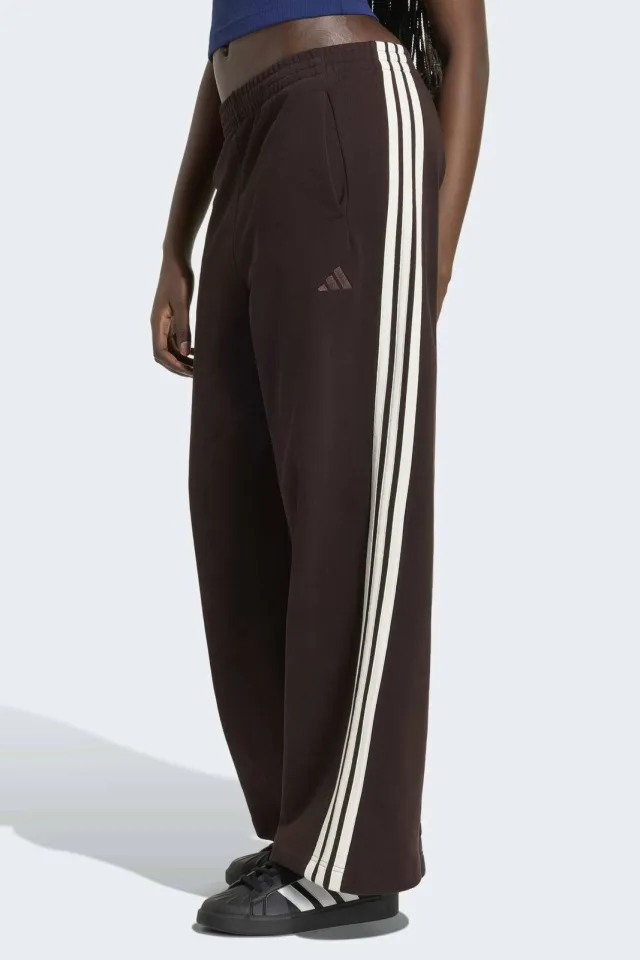 Adidas Kit 3-Stripes wide joggingbroek donkerbruin bruin, foto 3