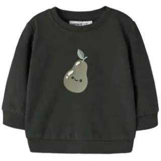 NAME IT BABY rechtvallend sweater met print - donkergroen Printopdruk
