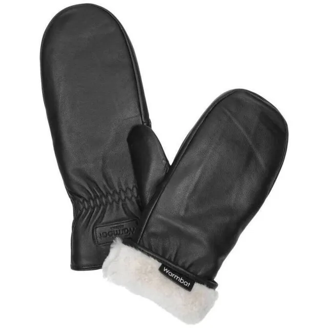 Warmbat Handschoenen Warmbat Mitten Women Leather Zwart