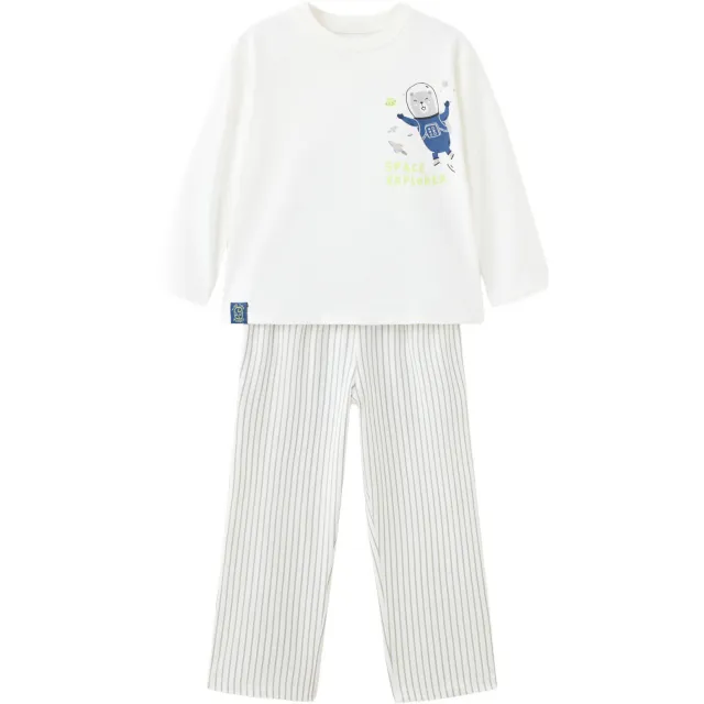 Mango Kids gestreepte pyjama wit