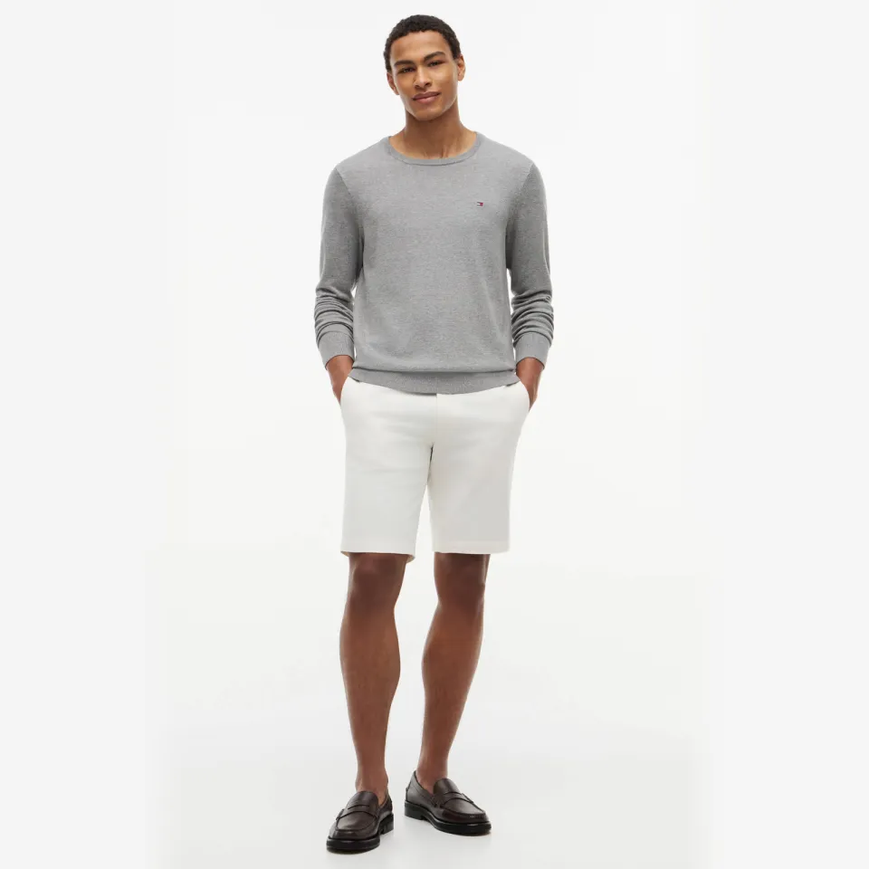 Tommy Hilfiger pullover fijn gebreid grijs Medium Grey Heather