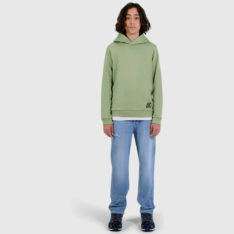 Ballin rechtvallende hoodie met backprint - groen