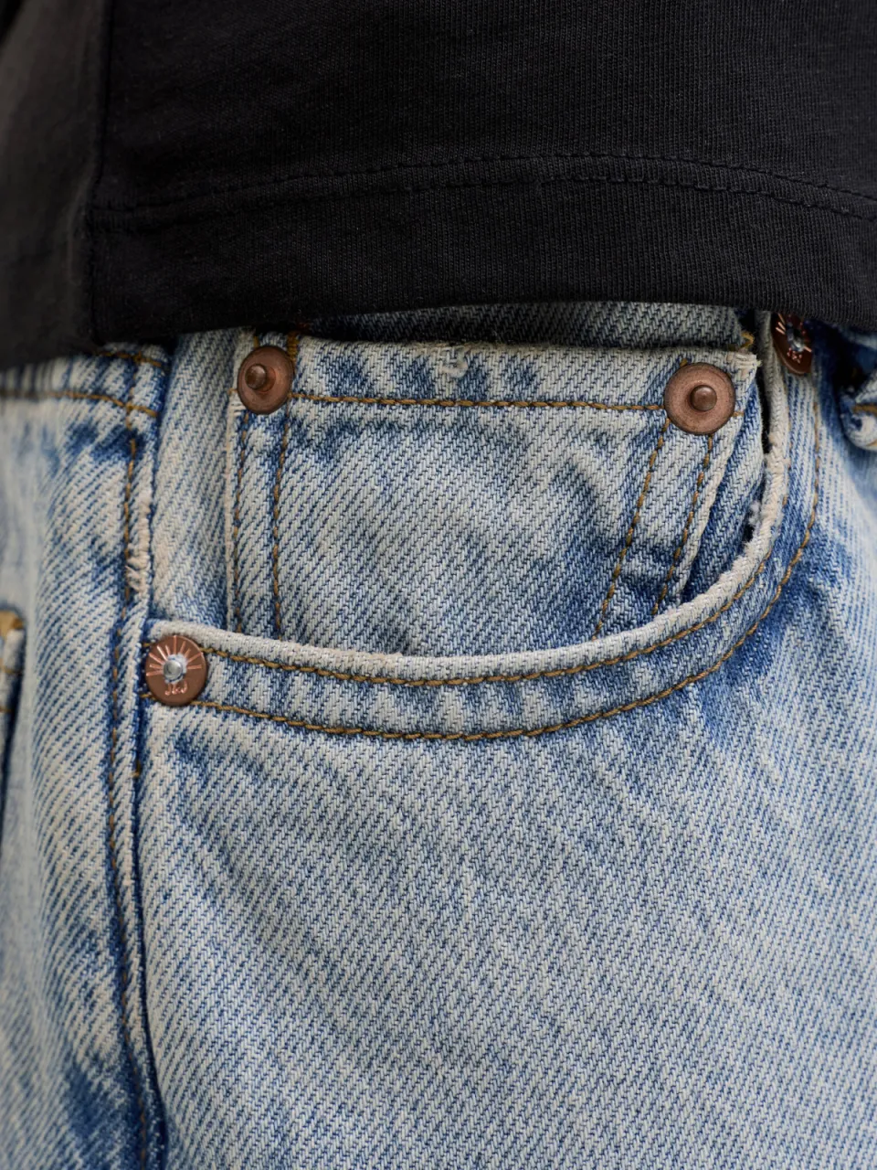 Jack & Jones JUNIOR high waist wide leg jeans light blue denim, foto 8