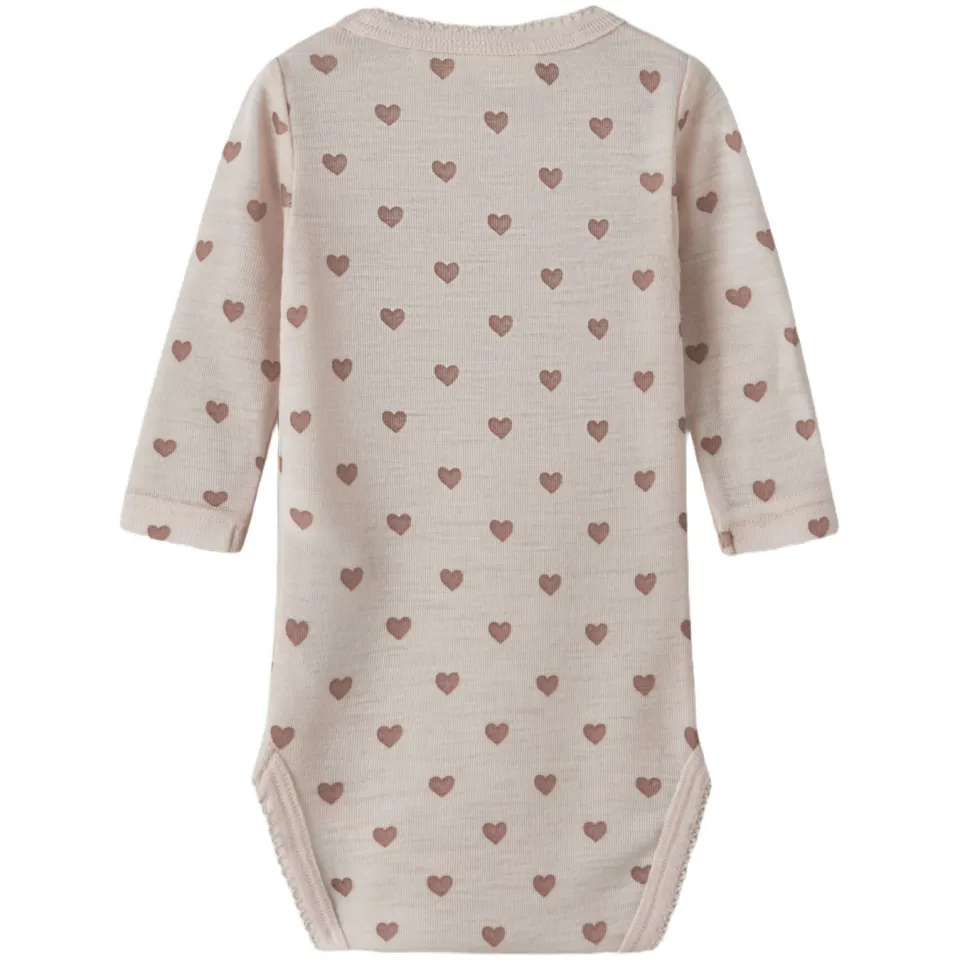 Lil' Atelier BABY wollen romper - beige/roze, foto 3
