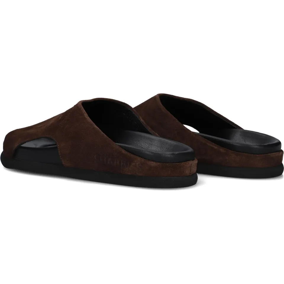 Shabbies Amsterdam Inga Close slipper Suède Donkerbruin, foto 3