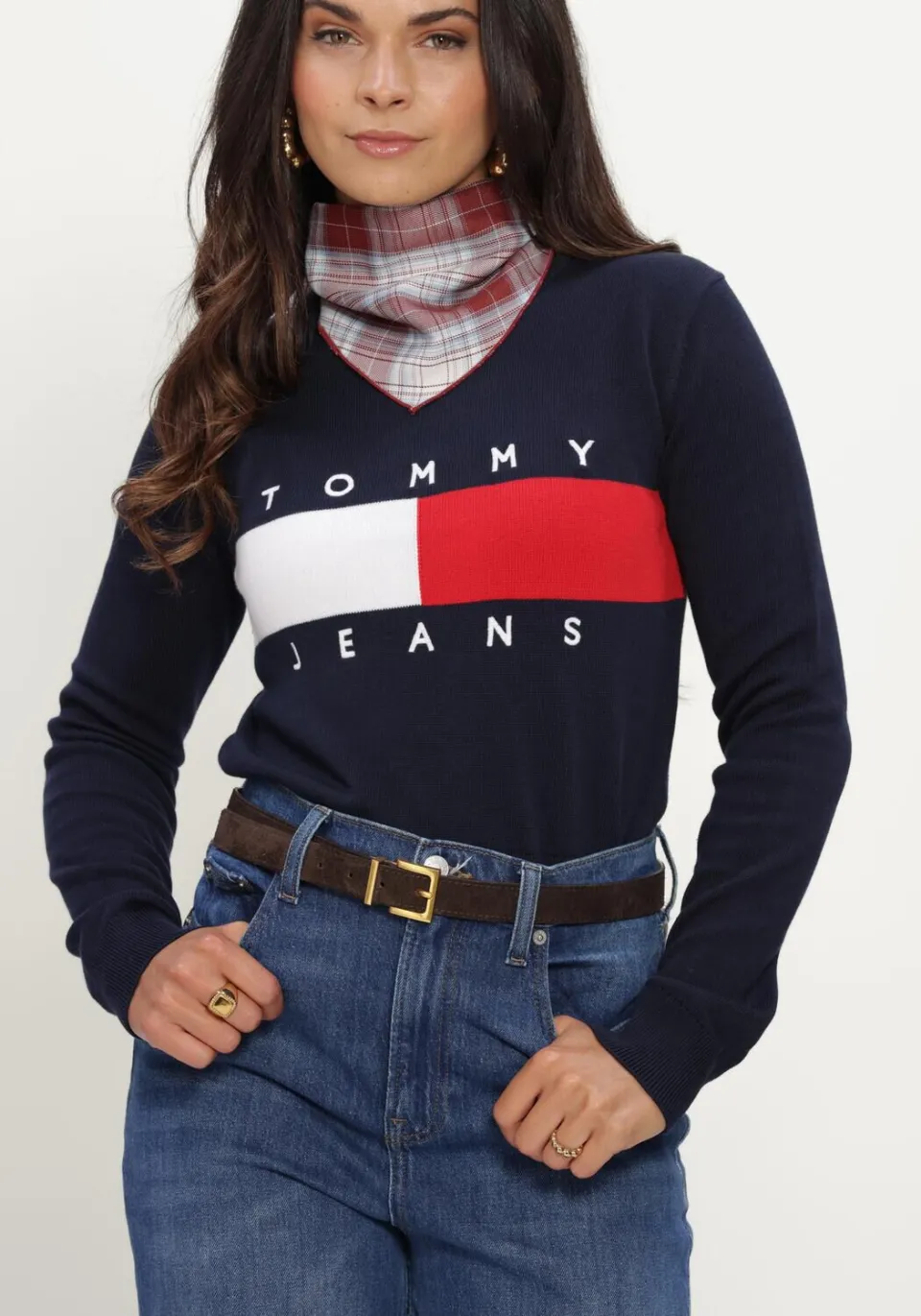Tommy Jeans Dames Truien & Vesten Tjw Flag Crew Neck Sweater Ext - Donkerblauw, foto 4