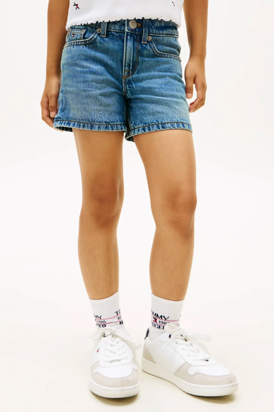 Tommy Hilfiger skinny jeansshort medium blue denim, foto 3