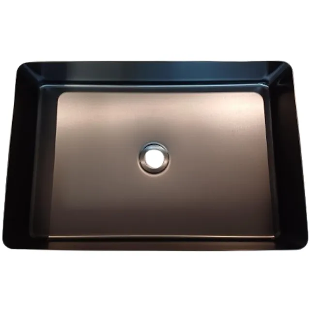 Sanimex Onyx rechthoekige opbouwwastafel RVS gunmetal
