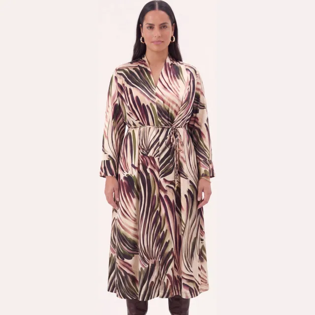 Yoek Aquarello midi jurk meerkleurig Multi