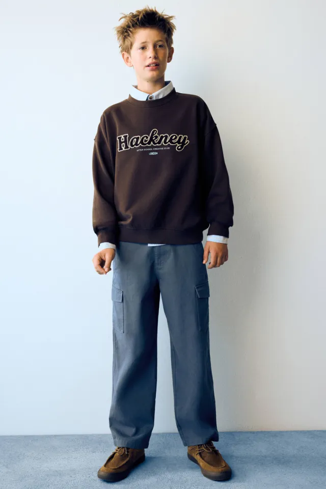 Mango straight leg cargobroek blauw Middenblauw