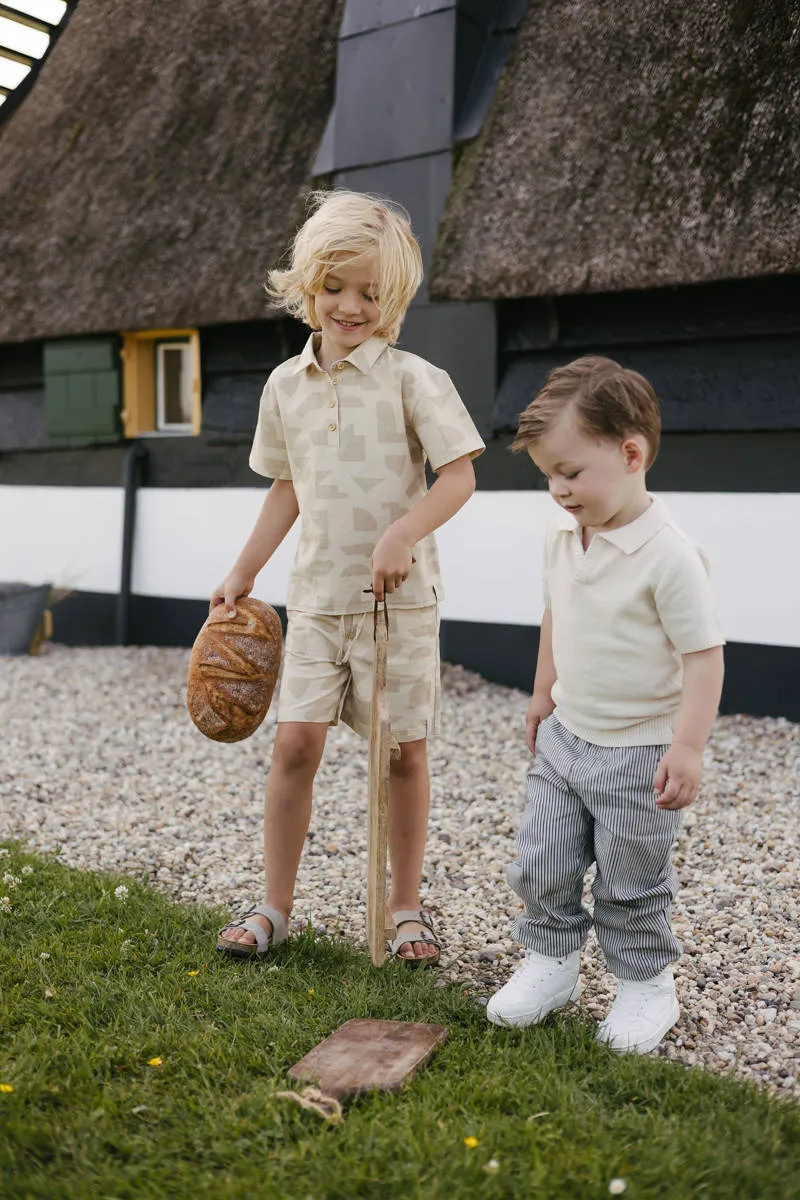 LEVV Little polo met print - zand